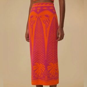 Farm Rio Macaw Elegance Knit Skirt